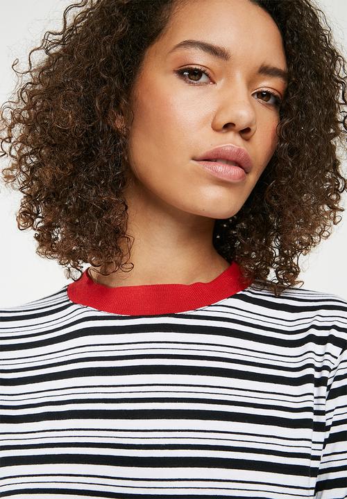 Superbalist - Ringer tee dress  stripe - black & white