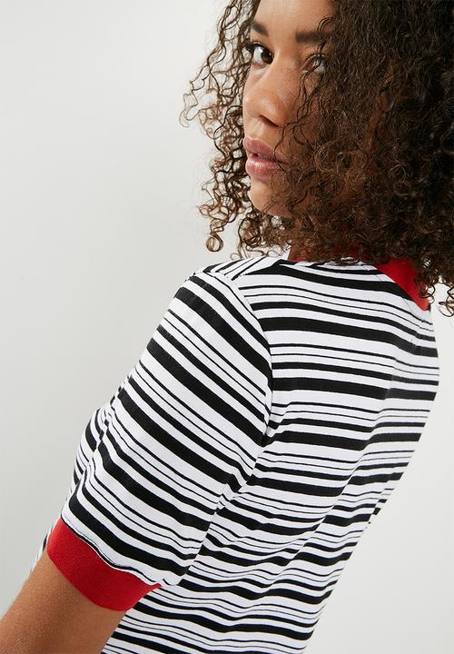 Superbalist - Ringer tee dress  stripe - black & white