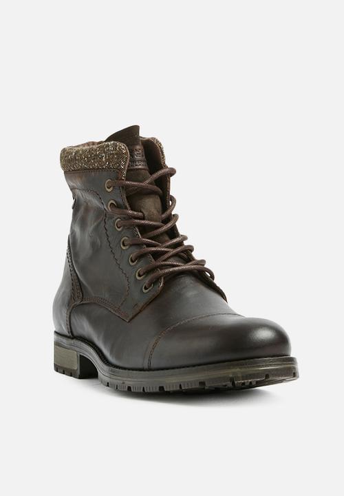 Jack & Jones - Marly leather - brown 