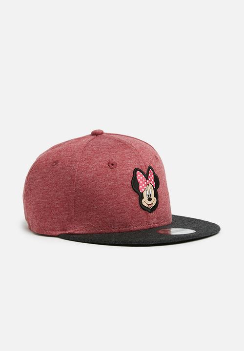 New Era - Kids Minnie mouse snapback cap - maroon & charcoal 