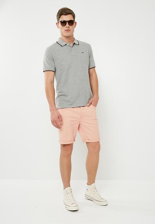 Jack & Jones - Contrast stripe polo - grey 