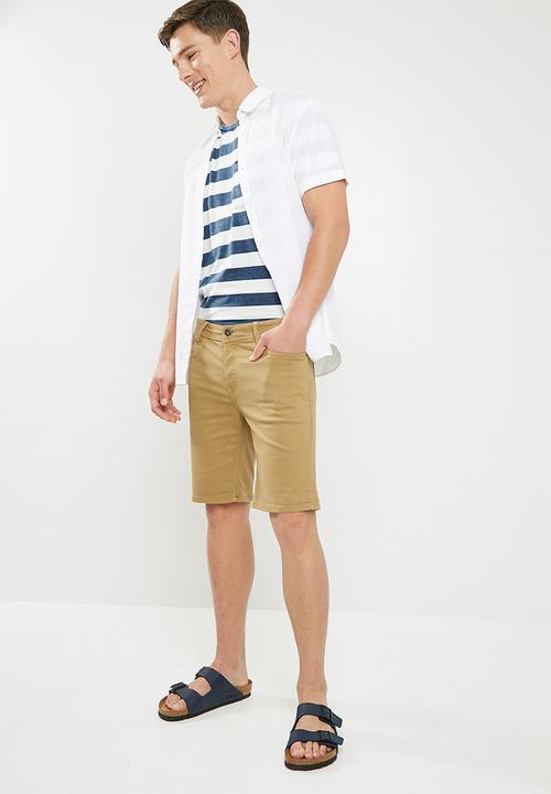 Jack & Jones - Stuart crew neck tee - blue & white 