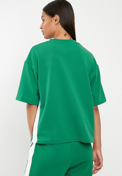 Superbalist - Boxy sport tee - green & white 
