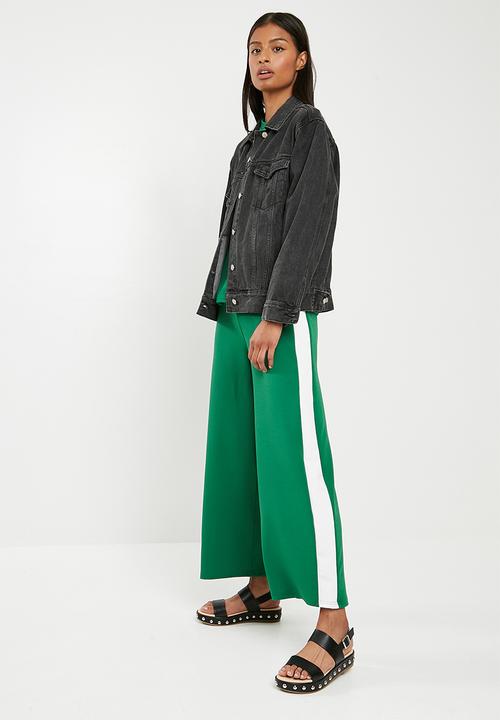 Superbalist - Pull on knit culotte - green & white 