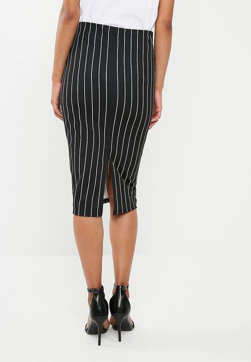 Superbalist - Pull on bodycon skirt - black & white