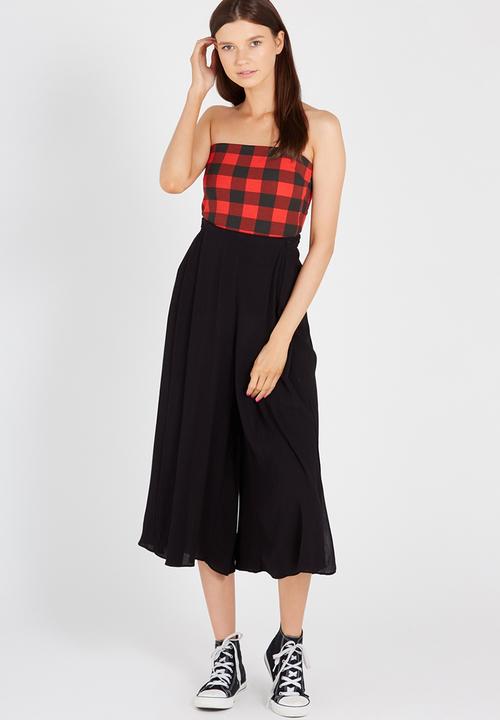 Supré  - Printed long boobtube - red & black