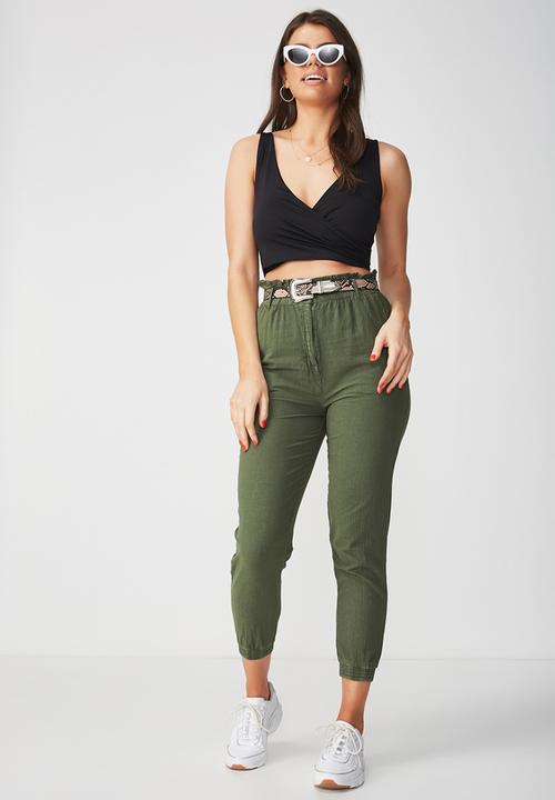 Supré  - Luxe wrap crop top - black 