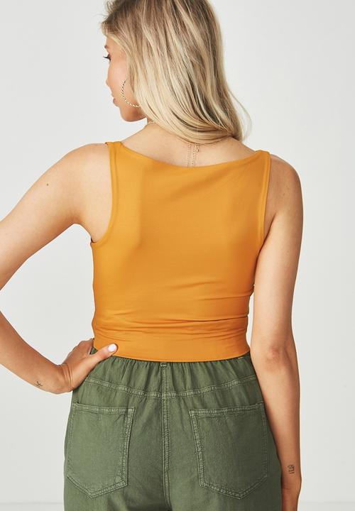 Supré  - Luxe wrap crop top - yellow