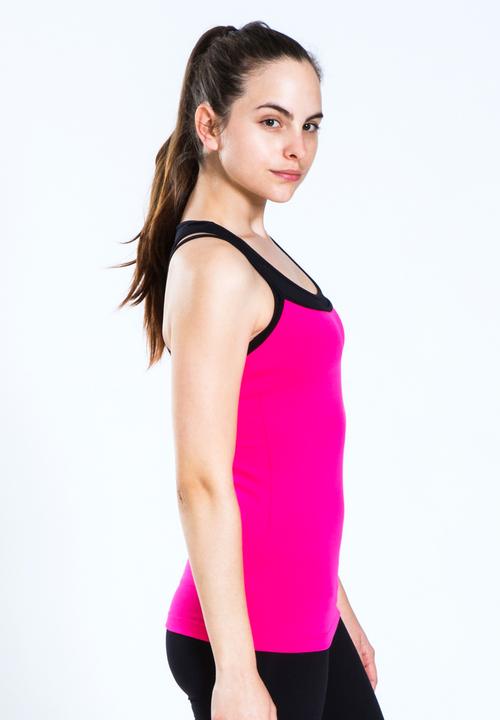 FIT Activewear - LS Singlet – Coral & Black