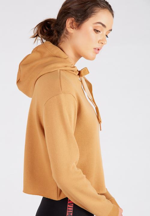 raw hoodie tan