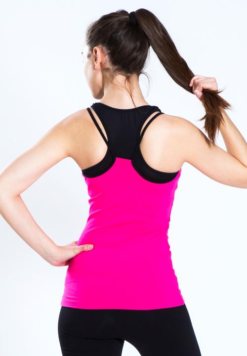 FIT Activewear - LS Singlet – Coral & Black