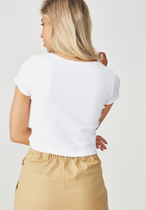 Supré  - Emily mini rib tee - white 