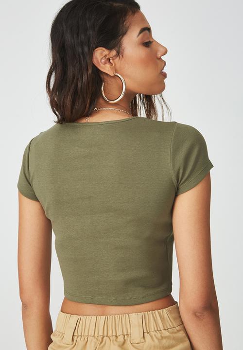 Supré  - Emily mini rib tee - khaki