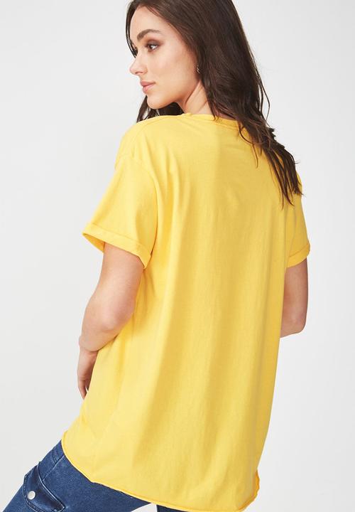 Cotton On - Boyfriend pocket tee - yellow