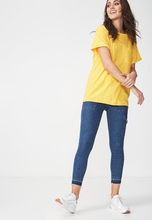 Cotton On - Boyfriend pocket tee - yellow