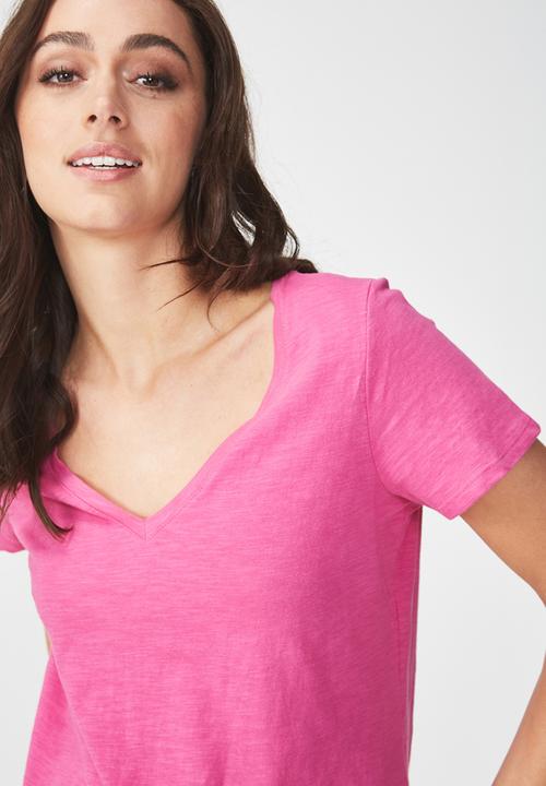 Cotton On - Deep V -Rose Violet 