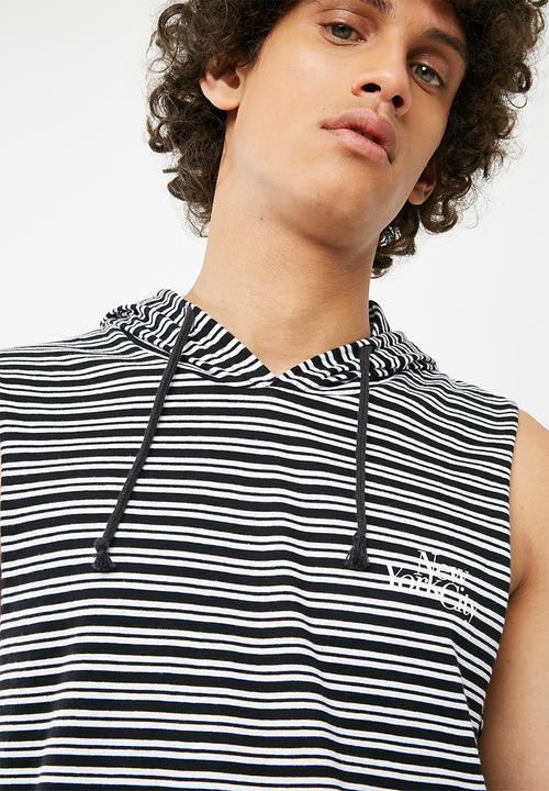 Cotton On - Hustle Muscle Tee - black & white 