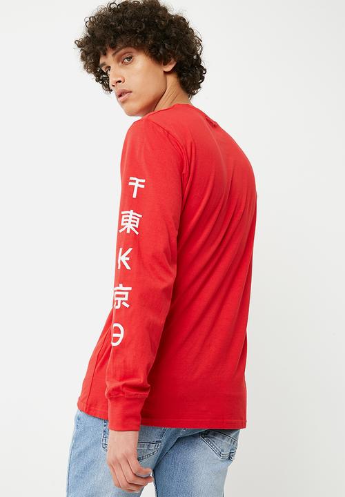 Cotton On - Tbar long sleeve tee - red 