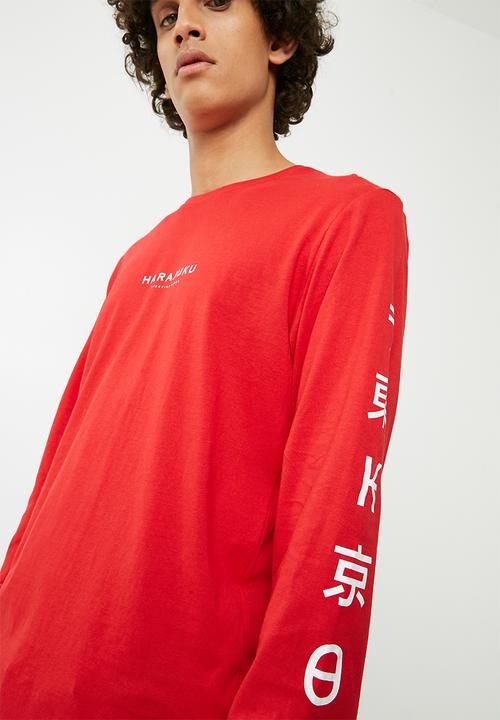 Cotton On - Tbar long sleeve tee - red 