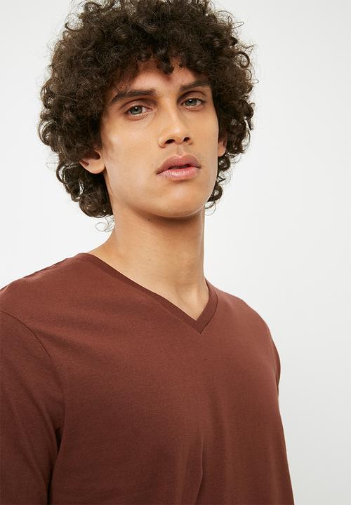 Cotton On - Essential v-neck tee - brown 