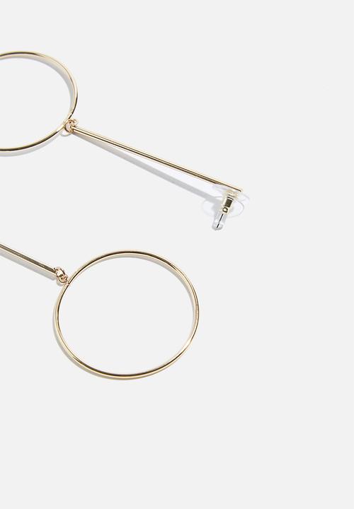 dailyfriday - Dented double circle earrings - gold