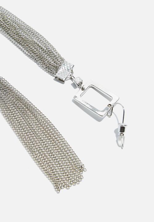 dailyfriday - Square and tassel earrings - silver