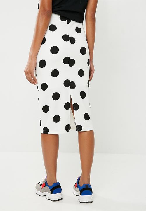 Superbalist - Pull on bodycon skirt - white & black 