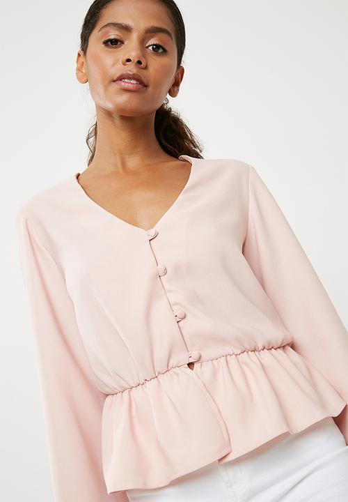 Superbalist - Feminine Blouse with Peplum - Light Pink 
