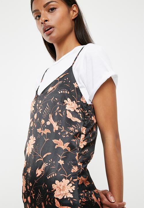 Superbalist - Midi slip dress with lace hem - multi