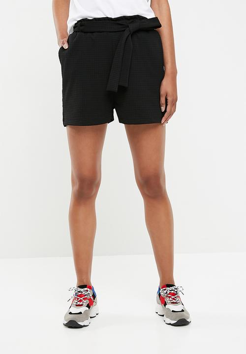 Superbalist - Knit self tie short - black 