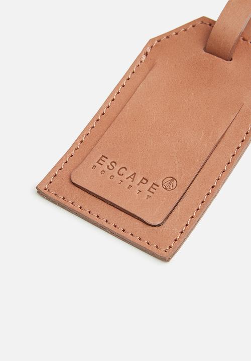 Escape Society - Leather luggage tag - dusty pink