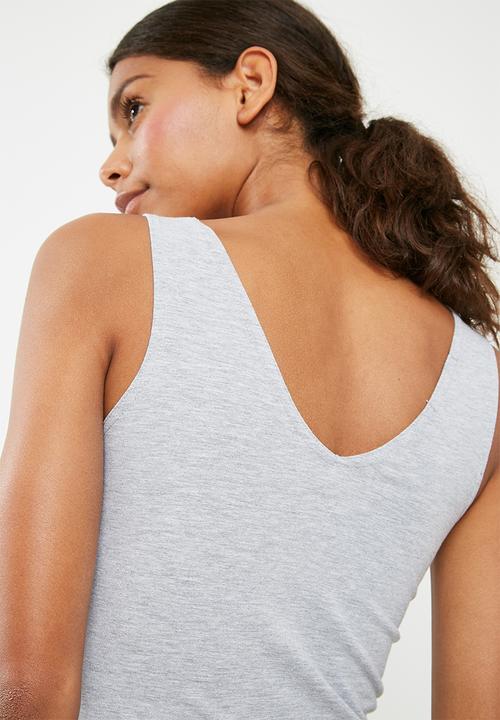 Superbalist - V-neck vest 2 pack  - grey & white  