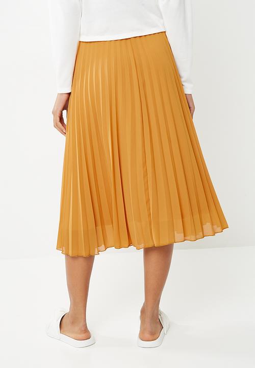 Superbalist - Pleated midi skirt  - yellow 