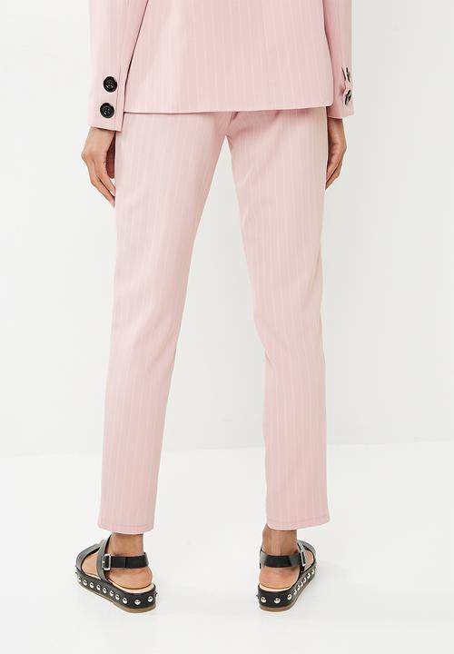 Missguided - Pinstripe cigarette trousers - pink