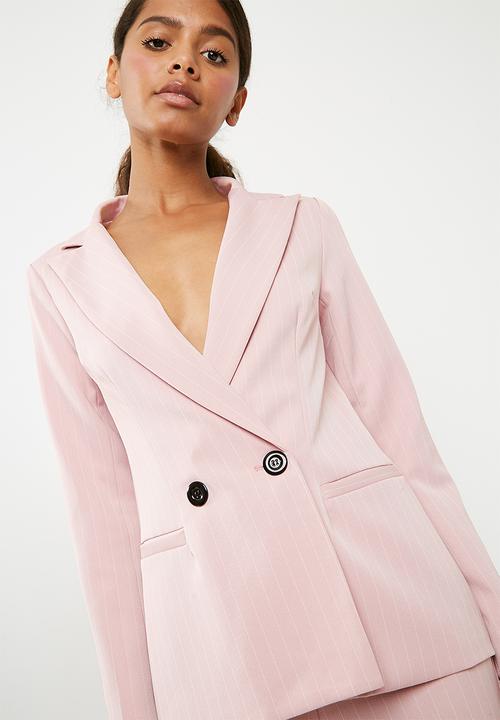Missguided - Pinstripe blazer - pink