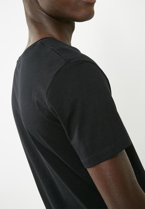basicthread - Graphic crew neck tee - black
