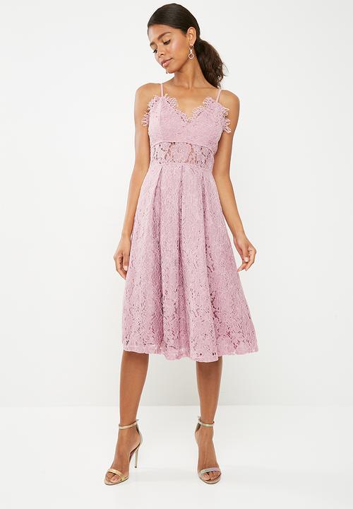 pink midi skater dress