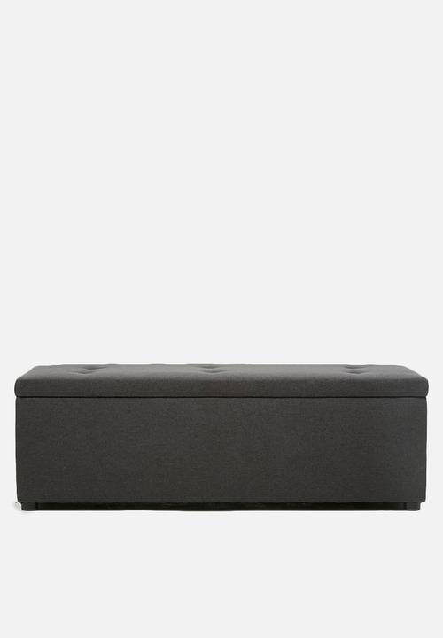 Sixth Floor - Double storage ottoman - charcoal grey