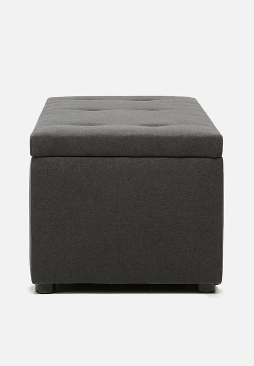 Sixth Floor - Double storage ottoman - charcoal grey