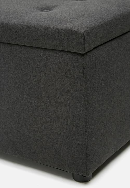 Sixth Floor - Double storage ottoman - charcoal grey