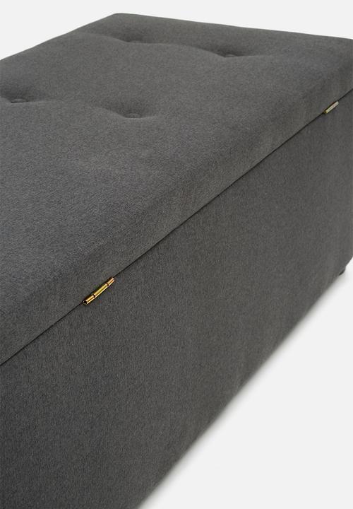 Sixth Floor - Double storage ottoman - charcoal grey
