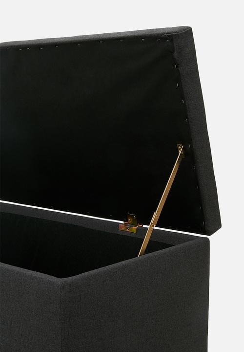 Sixth Floor - Double storage ottoman - charcoal grey