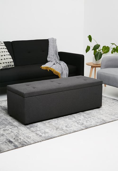 Sixth Floor - Double storage ottoman - charcoal grey