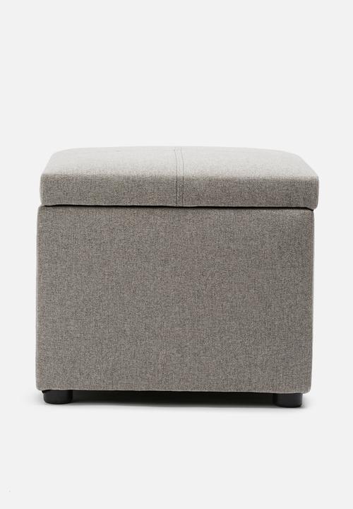 Sixth Floor - Square storage ottoman - light grey