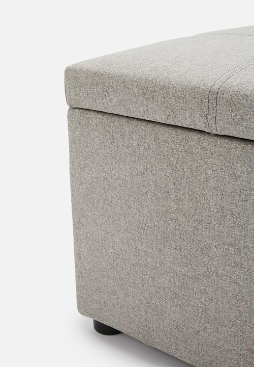 Sixth Floor - Square storage ottoman - light grey
