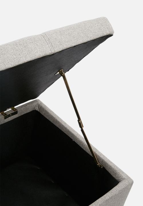 Sixth Floor - Square storage ottoman - light grey