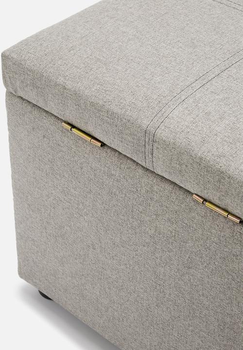 Sixth Floor - Square storage ottoman - light grey