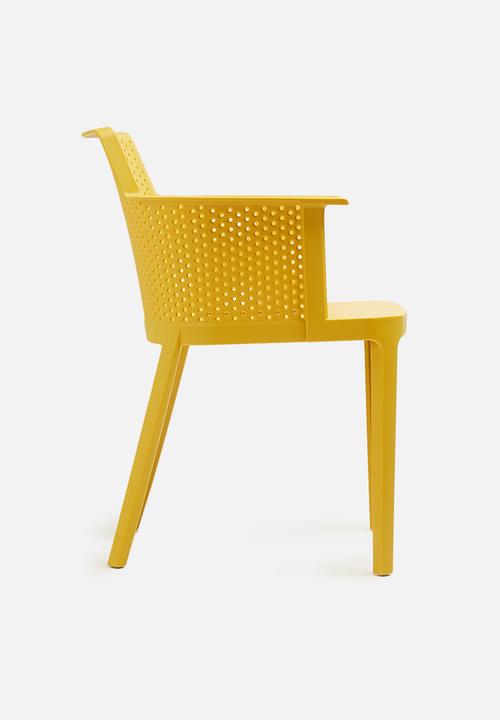 Sixth Floor - Perforated armchair - mustard