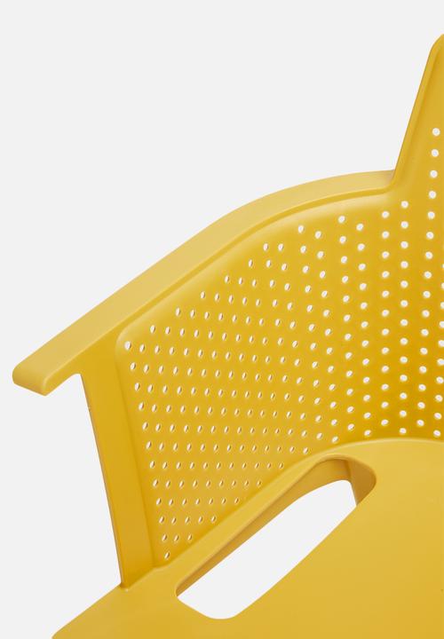 Sixth Floor - Perforated armchair - mustard