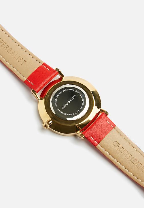 Superbalist - Lucy leather watch - red